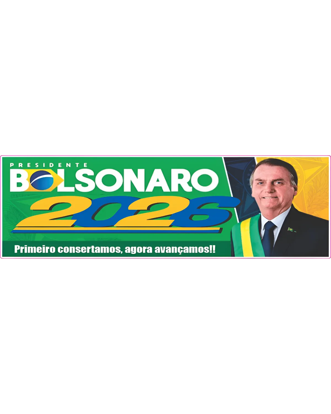 Adesivo Castro 2026 Bolsonaro Vinil 18x4cm 10un